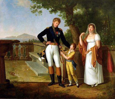 General Rossetti (1776-1840), Kommandant von Neapel und seine Familie, ca. 1813 von Guillaume Descamps